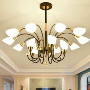 Đèn chùm hình cổ Thiên Nga, khung đèn màu đen - RC233-15