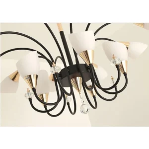 Alternative view of Đèn chùm hình cổ Thiên Nga, khung đèn màu đen - RC233-8+4